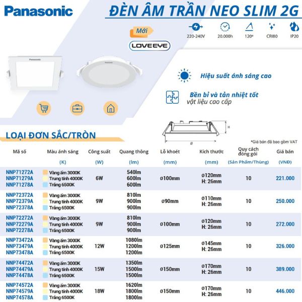 Đèn Led âm trần Neo Slim – Made in Indonesia