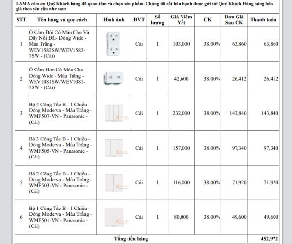 Dòng công tắc ổ cắm Modervar Màu trắng