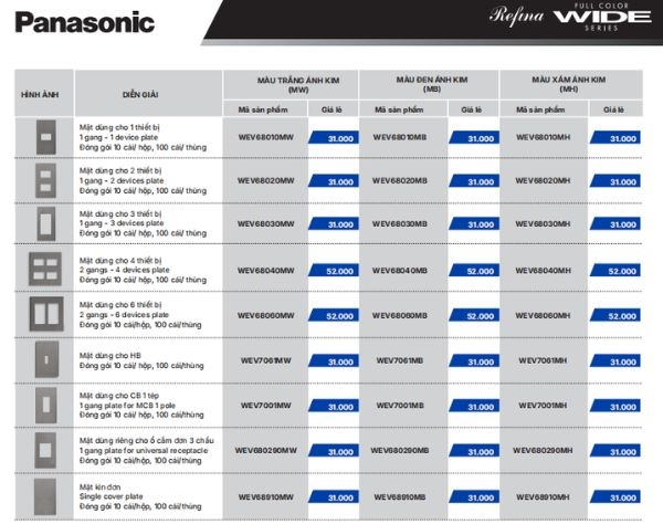 Mặt Công Tắc Wide Trắng ánh Kim, Xám ánh Kim Và Vàng ánh Kim