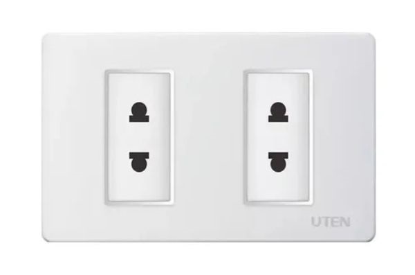 Hạt Ổ Cắm Đơn 2 Chấu UTEN V3 Lắp Mặt 2