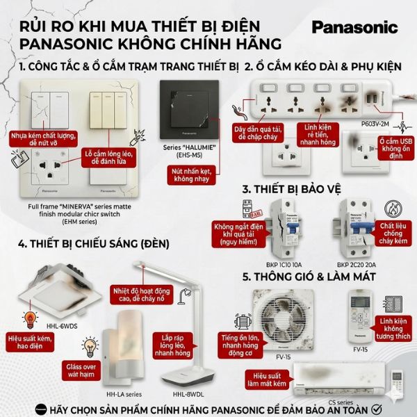 Những Rủi Ro Khi Mua Thiết Bị điện Panasonic Không Chính Hãng