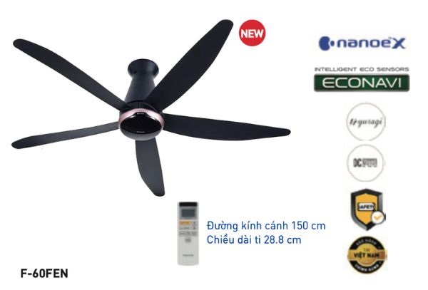Quat Trần Panasonic 5 Cánh F 60FEN Tích Hợp Công Nghệ Diệt Khuẩn