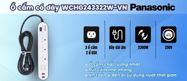 Ổ Cắm Panasonic Có Dây WCHG243322W VN