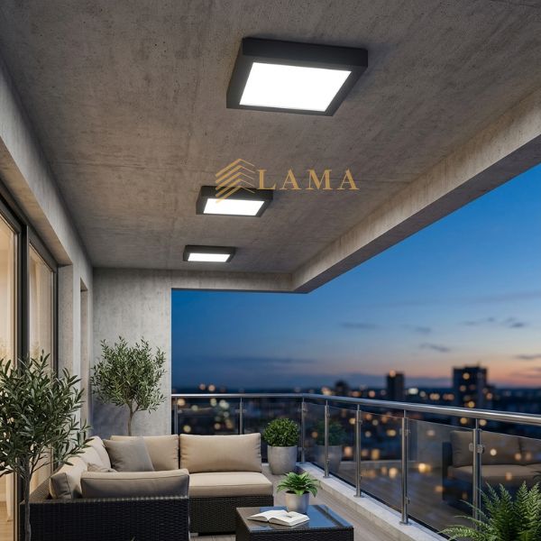 Đèn Ốp Nổi Vuông Viền Đen 24W 1 Màu