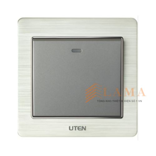 Bộ 1 Công Tắc Đơn 1 Chiều UTEN V6.0 Màu Bạc V6K11
