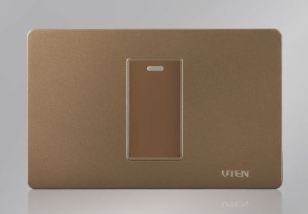 Trọn Bộ 1 Công Tắc 1 Chiều Cỡ S UTEN V7.1 PGK11 SS Màu Nâu