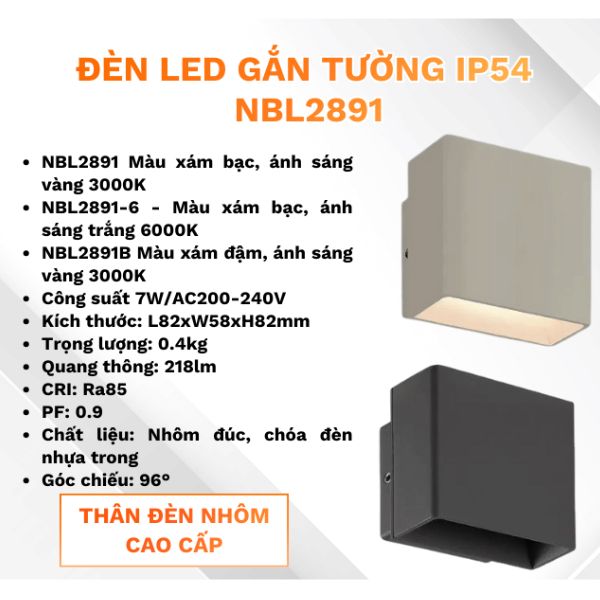 Đèn Treo Tường Trang Trí NBL2891 Nanoco IP54